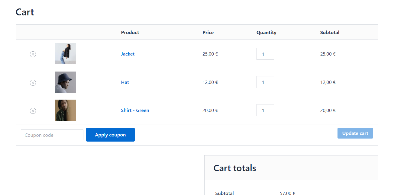 WooCommerce Cart Item Sorting