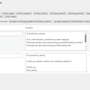 WooCommerce Order Note Templates