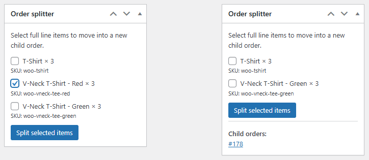 WooCommerce Order Splitter