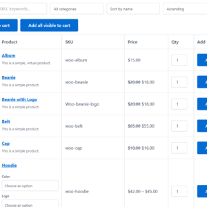 WooCommerce Quick Order Form