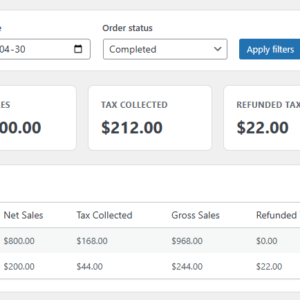 WooCommerce Tax Liability Dashboard
